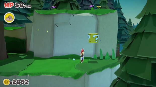 Todos los Bloque ? golpeados en Bosque de los murmullos de Paper Mario The Origami King - Bloque ? #04
