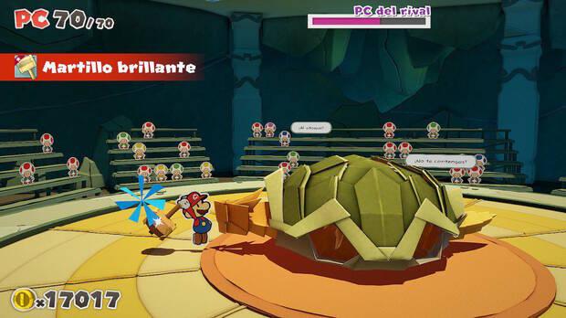 Templo de la Tierra al 100% en Paper Mario: The Origami King - Combate contra jefe Papelemental de Tierra 02