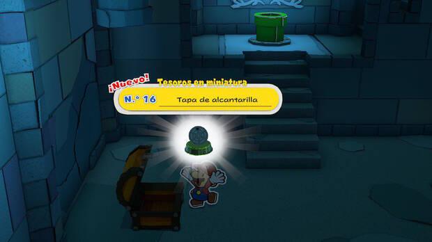 Todos los Tesoros en miniatura en Alcantarillado grafiteado de Paper Mario The Origami King - Tesoro en miniatura Nº 16: Tapa de alcantarilla