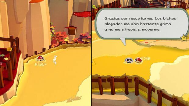 Monte del otoño al 100% en Paper Mario: The Origami King - Encontrar personajes en hierba alta