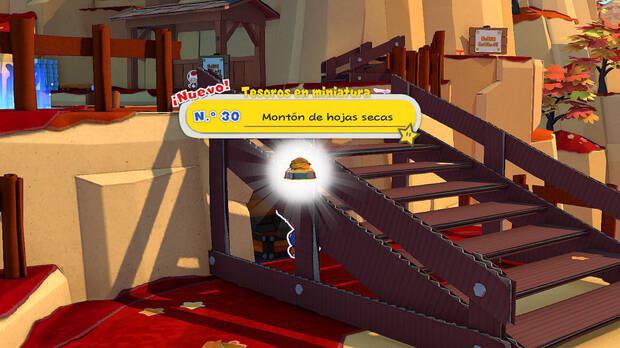 Todos los Tesoros en miniatura en Monte del otoño de Paper Mario The Origami King - Tesoro en miniatura Nº 30: Montón de hojas secas