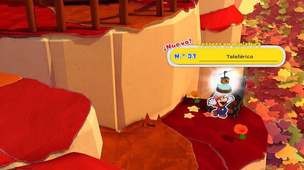 Todos los Tesoros en miniatura en Monte del otoño de Paper Mario The Origami King - Tesoro en miniatura Nº 31: Teleférico