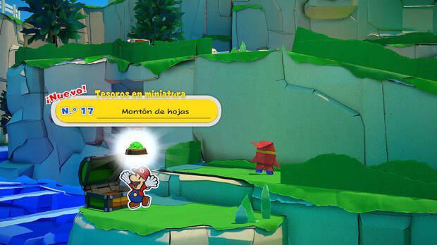 Todos los Tesoros en miniatura en Monte Bellavista de Paper Mario The Origami King - Tesoro en miniatura Nº 17: Montón de hojas