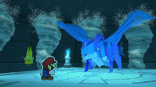 Santuario del agua al 100% en Paper Mario: The Origami King - Combate contra el papelemental de agua