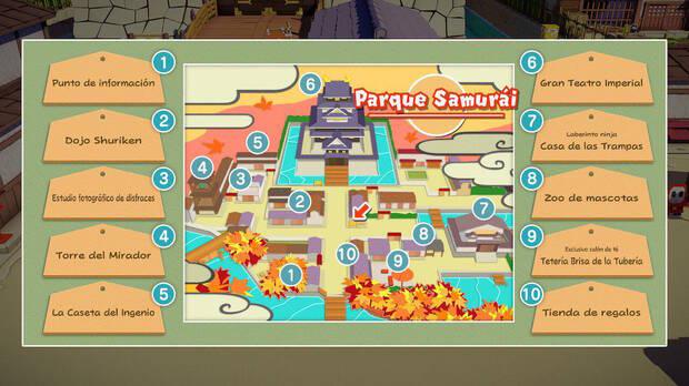 Mapa del Parque samurái al 100% en Paper Mario: The Origami King