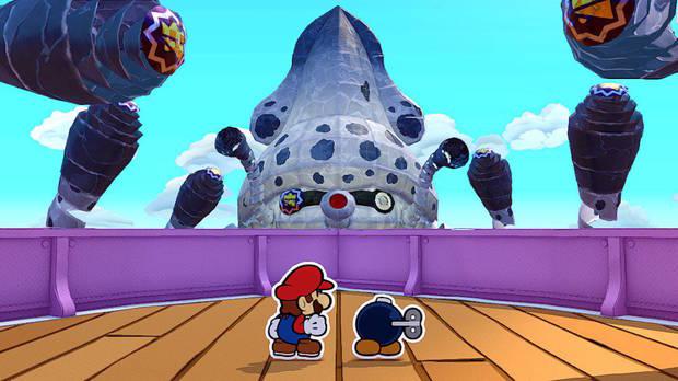 Princesa Peach al 100% en Paper Mario: The Origami King - Combate Blooper Manchurrón