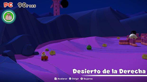 Desierto de la Derecha al 100% en Paper Mario: The Origami King 01