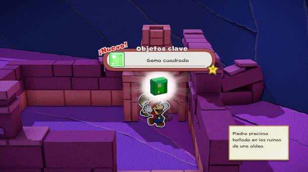 Desierto de la Derecha al 100% en Paper Mario: The Origami King - Ubicación de la Gema cuadrada