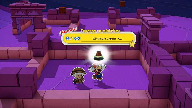 Todos los Tesoros en miniatura en Gran Desierto de Lija de Paper Mario The Origami King - Tesoro en miniatura Nº 60: Chatarrunner XL