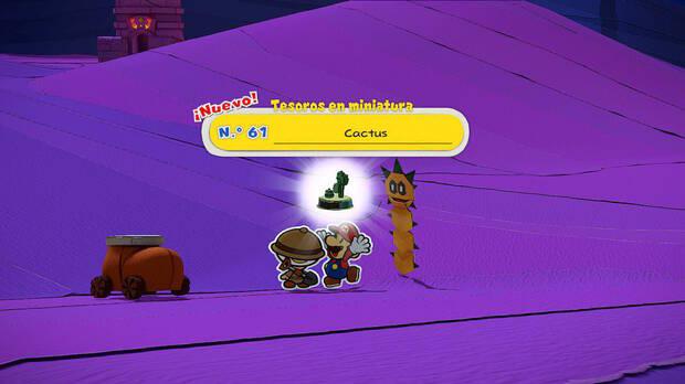 Todos los Tesoros en miniatura en Gran Desierto de Lija de Paper Mario The Origami King - Tesoro en miniatura Nº 61: Cactus