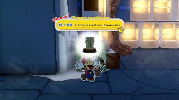 Todos los Tesoros en miniatura en Gran Desierto de Lija de Paper Mario The Origami King - Tesoro en miniatura Nº 64: Estatuas del rey Champsés