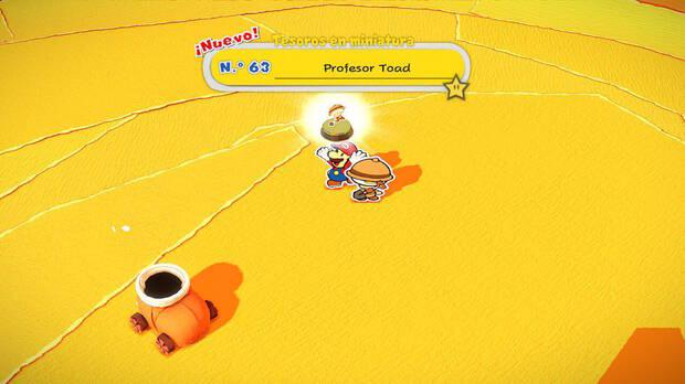 Todos los Tesoros en miniatura en Desierto Menor de Lija de Paper Mario The Origami King - Tesoro en miniatura Nº 63: Profesor Toad