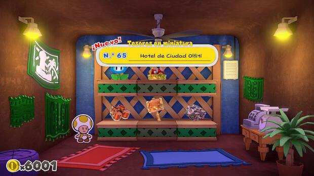 Todos los Tesoros en miniatura en Ciudad Champi de Paper Mario The Origami King - Tesoro en miniatura Nº 65: Hotel de Ciudad Olfiti