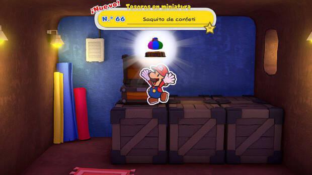 Todos los Tesoros en miniatura en Ciudad Champi de Paper Mario The Origami King - Tesoro en miniatura Nº 66: Saquito de confeti