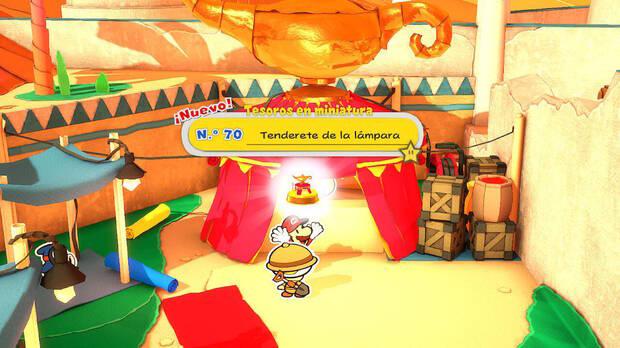 Todos los Tesoros en miniatura en Ciudad Champi de Paper Mario The Origami King - Tesoro en miniatura Nº 70: Tenderete de la lámpara