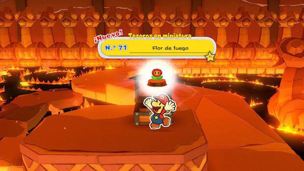 Todos los Tesoros en miniatura en Cueva del Fuego de Paper Mario The Origami King - Tesoro en miniatura Nº 71: Flor de fuego