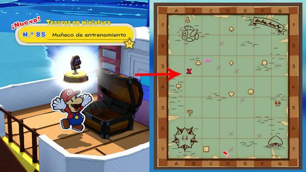 Todos los Tesoros en miniatura en Océano Eterno de Paper Mario The Origami King - Tesoro en miniatura Nº 85: Muñeco de entrenamiento