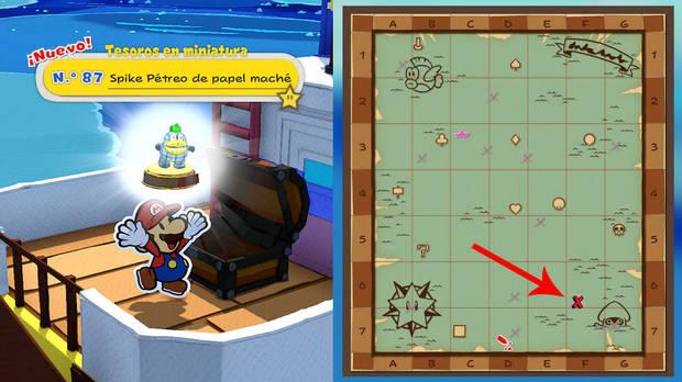 Todos los Tesoros en miniatura en Océano Eterno de Paper Mario The Origami King - Tesoro en miniatura Nº 87: Spike Pétreo de papel maché