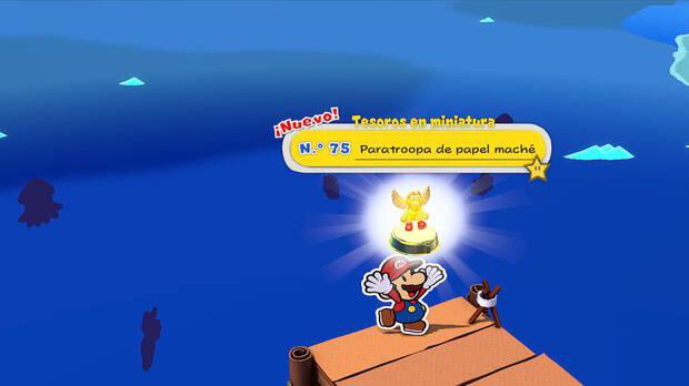 Todos los Tesoros en miniatura en Isla Plenilunio de Paper Mario The Origami King - Tesoro en miniatura Nº 75: Paratroopa de papel maché