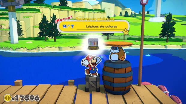 Todos los Tesoros en miniatura en Villa Toad de Paper Mario The Origami King - Tesoro en miniatura Nº 7: Lápices de colores