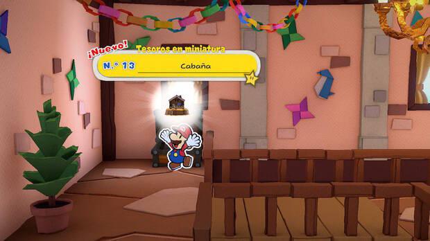 Todos los Tesoros en miniatura en Villa Toad de Paper Mario The Origami King - Tesoro en miniatura Nº 13: Cabaña