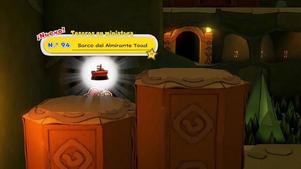 Todos los Tesoros en miniatura en Torre Oceánica de Paper Mario The Origami King - Tesoro en miniatura Nº 94: Barco del Almirante Toad