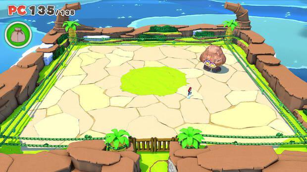 Conseguir muchas monedas en Paper Mario: The Origami King en la Isla Cuadrilátero