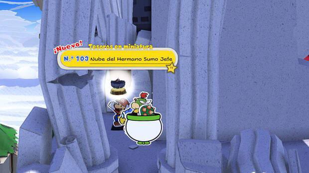 Todos los Tesoros en miniatura en Sparaíso de Paper Mario The Origami King - Tesoro en miniatura Nº 103: Nube del Hermano Sumo Jefe