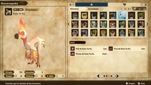 Monster Hunter Stories 2 - Materiales y recompensas de Kulu-Ya-Ku