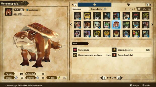 Monster Hunter Stories 2 - Materiales y recompensas de Apceros
