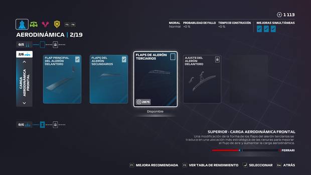 El departamento de I+D de los modos Carrera y Mi Equipo tiene mejoras que vemos desde nuestra primera partida.