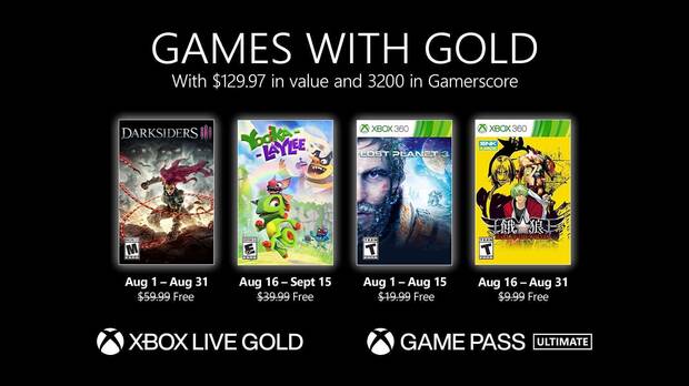 Xbox Live Gold Agosto 2021