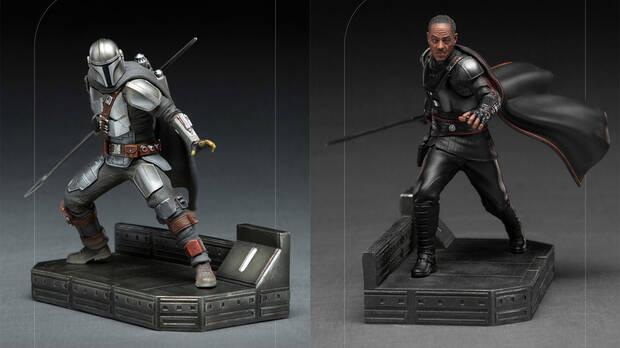 The Mandalorian y Moff Gideon posando en su pelea