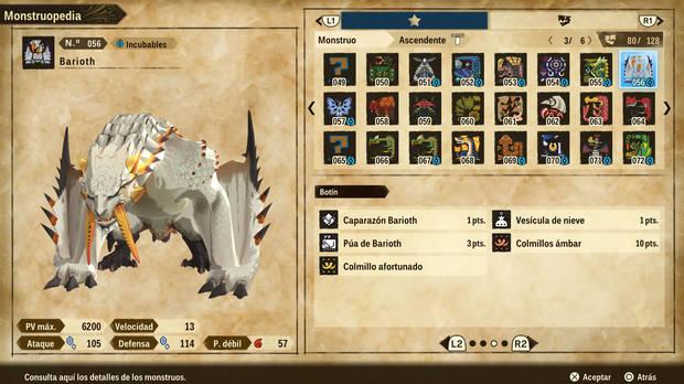 Monster Hunter Stories 2 - Materiales y recompensas de Barioth