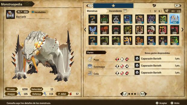 Monster Hunter Stories 2 - Daño a las partes y bonus de Barioth