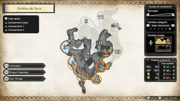 Monster Hunter Rise: Sunbreak - Obtener Hueso herbívoro grande en las Grutas de lava