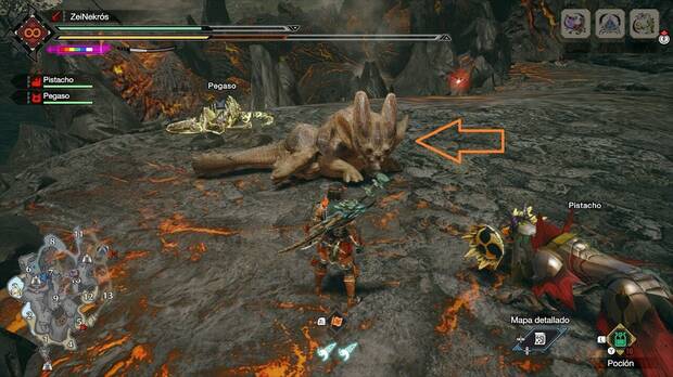 Monster Hunter Rise: Sunbreak - Rhenoplos para conseguir Hueso herbívoro grande