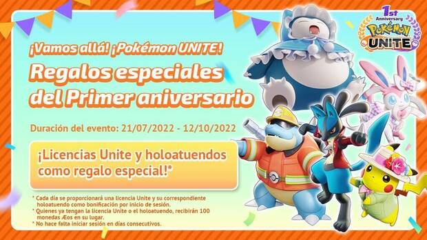 Licencias Unite gratuitas del primer aniversario de Pokmon Unite