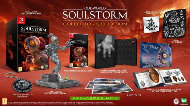 Edicin coleccionista de Oddworld: Soulstorm para Switch.