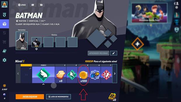 MultiVersus - Consigue monedas de oro en el nivel 5 de los personajes