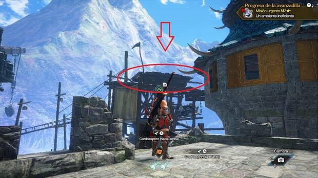 Monster Hunter Rise: Sunbreak - Cómo subir a la torre del tercer bubo