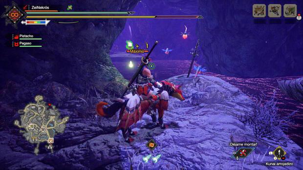 Monster Hunter Rise: Sunbreak - Zona para poder volar hacia el registro de reliquia #X del Bastión