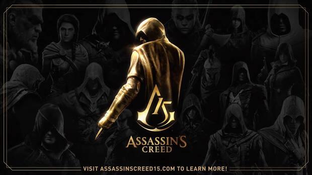 Logo 15 aniversario de Assassin's Creed.