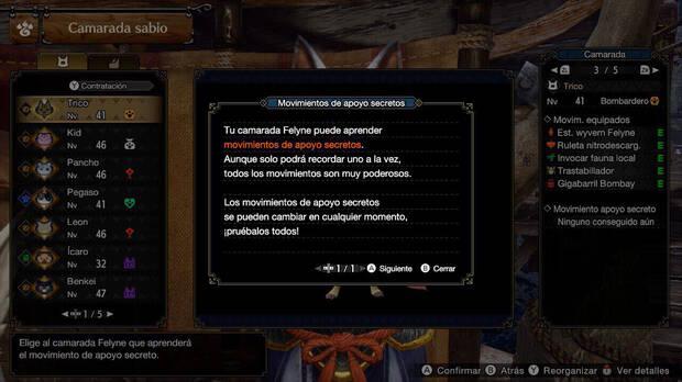 Monster Hunter Rise: Sunbreak - Cómo equipar movimientos de apoyo secretos
