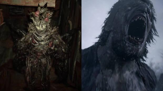 Holomorfo de Resident Evil 7 (izquierda) y Lycan de Resident Evil Village (derecha)