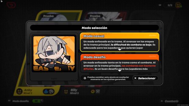 Zenless Zone Zero - Diferencias entre el modo de dificultad casual y desafío