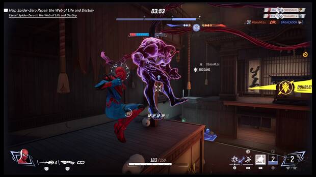 Spider-Man es un personaje muy divertido con el que podemos hacer aut�nticos destrozos, aunque tambi�n es, a d�a de hoy, el m�s complicado de dominar de todo el juego.