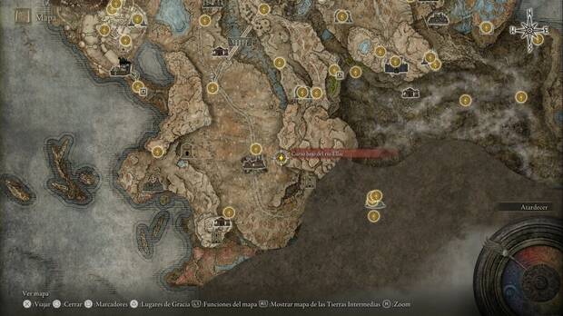 Elden Ring: Shadow of the Erdtree - Costa Cerúlea: ubicación de la Gracia Curso bajo del río Ellac