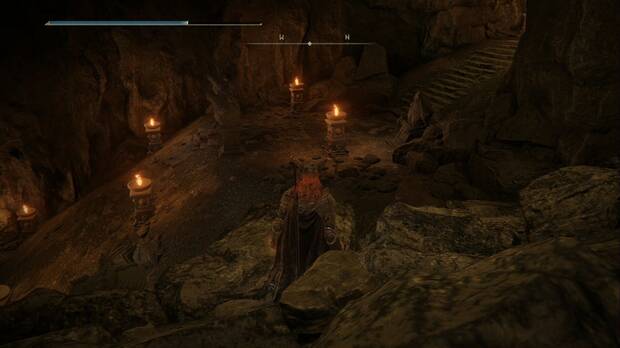 Elden Ring: Shadow of the Erdtree - Tumba oculta de Charo: escalinata en el corrimiento de tierras