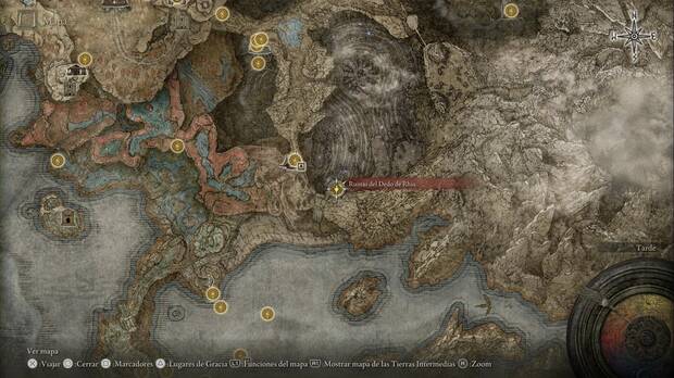 Elden Ring: Shadow of the Erdtree - Costa Cerúlea: ubicación de las Ruinas del Dedo de Rhia